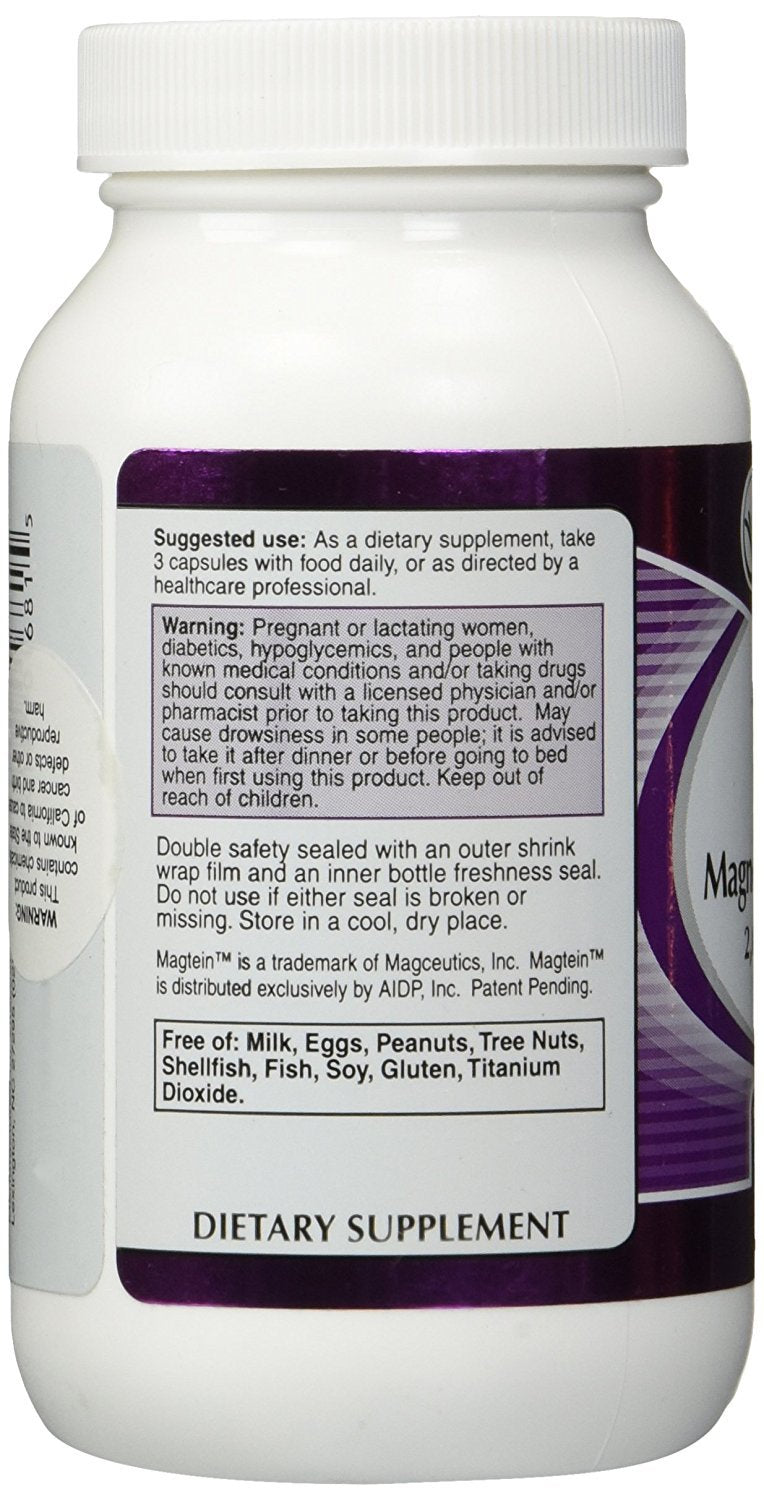 Capsulas Magtein en frasco, fácil de tragar para uso diario