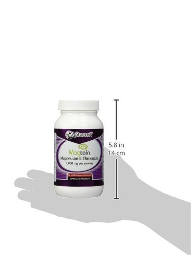 Etiqueta frontal de Vitacost Magtein con información del producto