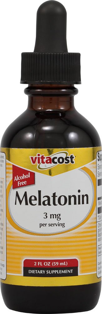 Vitacost Melatonina líquida, botella de 2 onzas, apoyo al ciclo circadiano y sueño natural