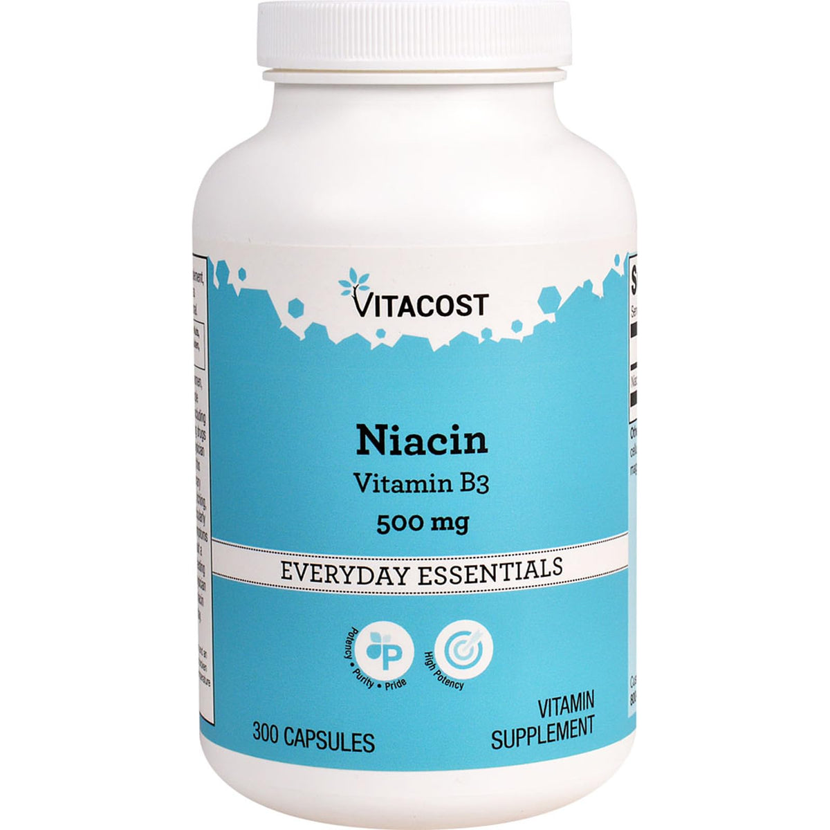 Vitacost Niacina de 500 mg en cápsulas, fácil de tragar para energía diaria y metabolismo