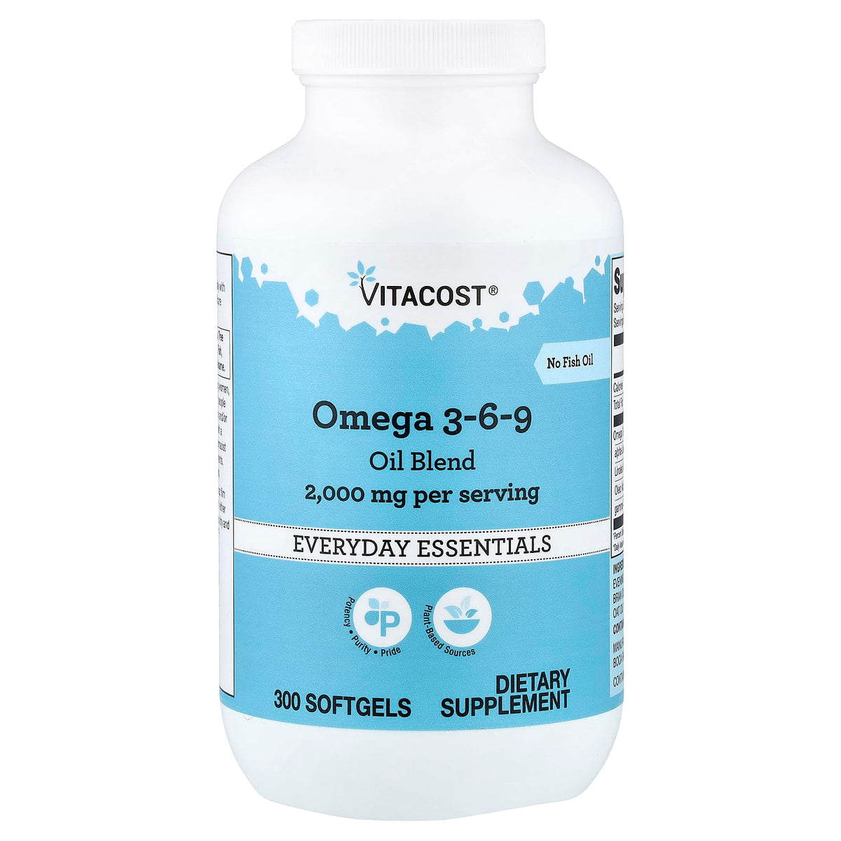 Vitacost Omega 3-6-9 Mezcla de Aceites Natural en botella, apoyo al sistema cardiovascular