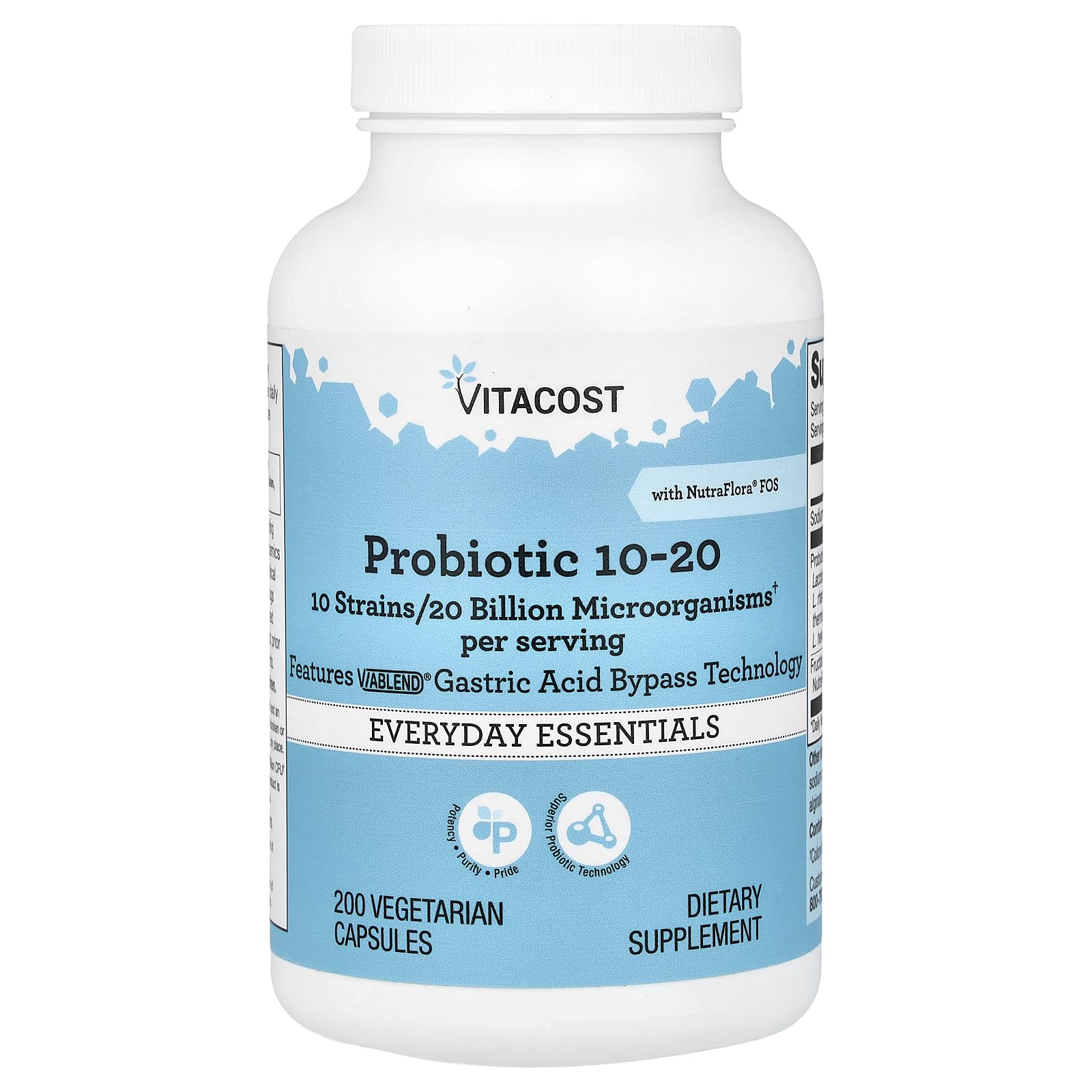 Vitacost Probiotic 10-20 cápsulas vegetarianas para apoyar la digestión diaria.