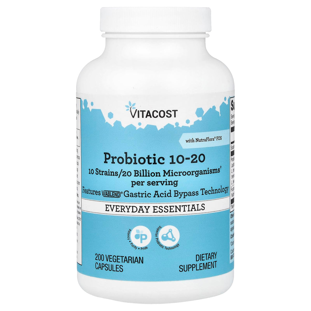 Vitacost Probiotic 10-20 cápsulas vegetarianas para apoyar la digestión diaria.