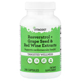 Vitacost Resveratrol con extractos de uva y vino rojo en botella para uso diario