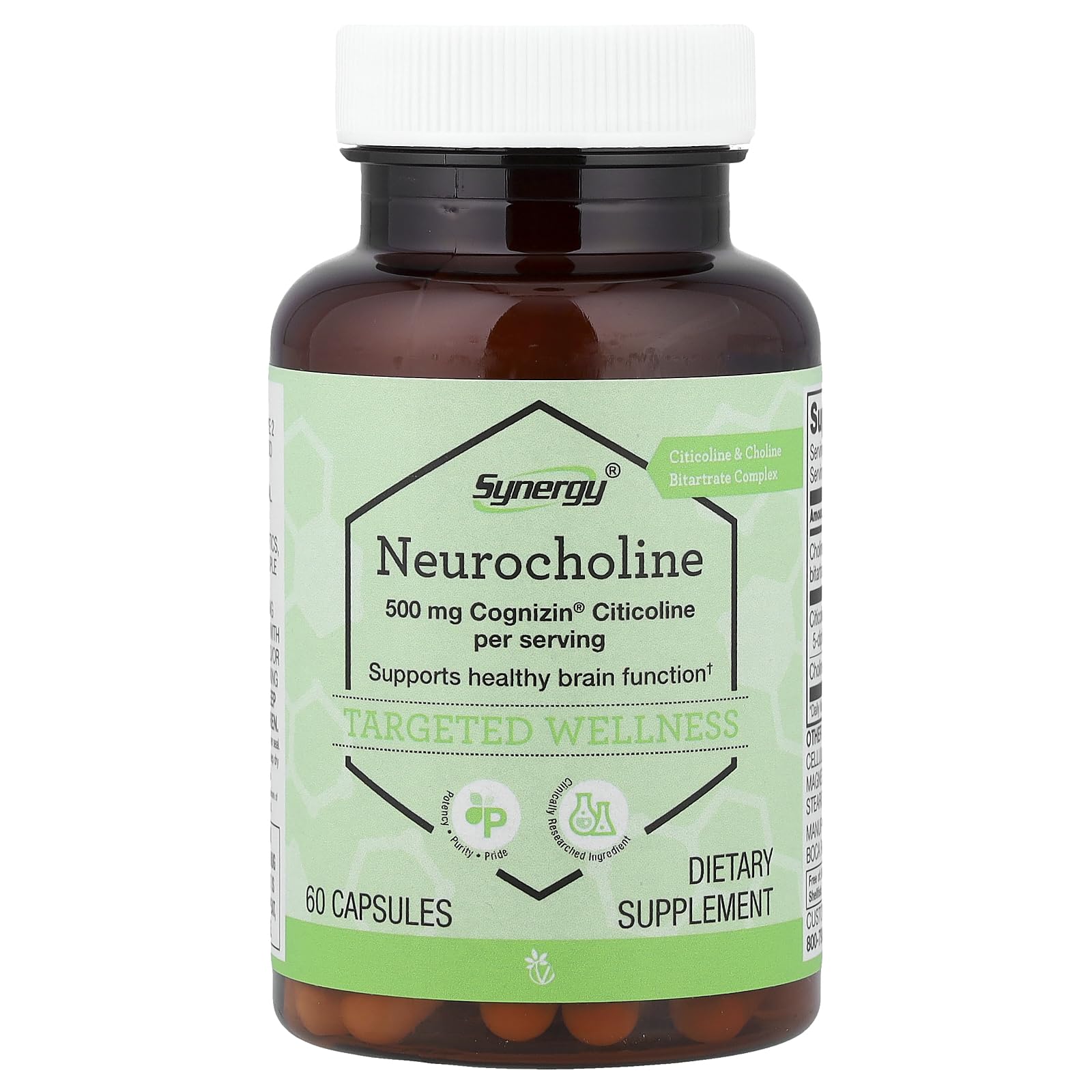 Vitacost Neurocholine en cápsulas: apoyo potencial para la claridad mental diaria.