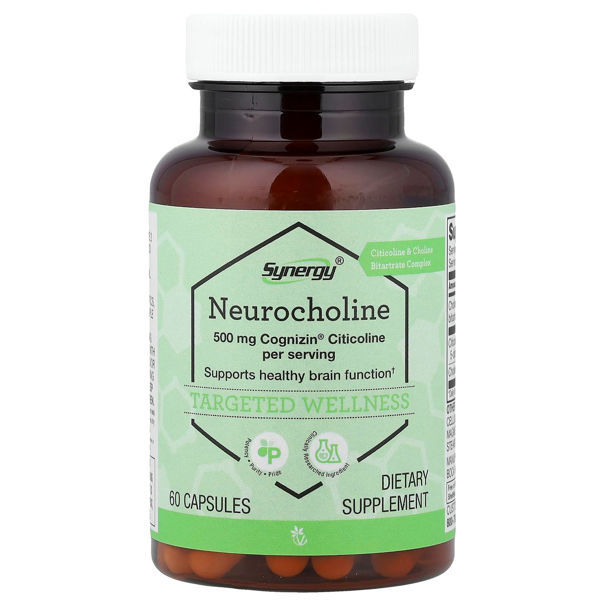 Vitacost Neurocholine en cápsulas: apoyo potencial para la claridad mental diaria.