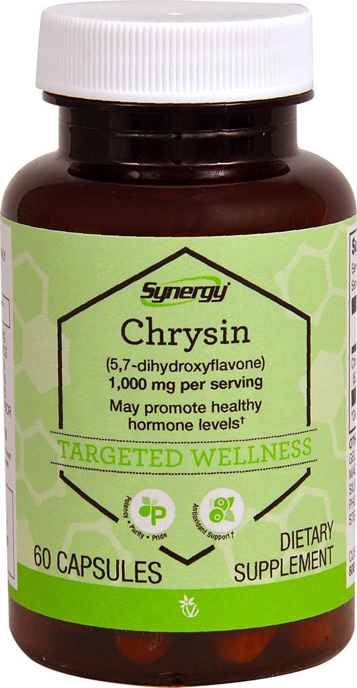 Vitacost Synergy Chrysin, cápsulas de 1000 mg, posible apoyo antioxidante en la rutina diaria.