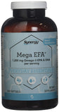 Vitacost Synergy Mega EFA Mini Gels frasco visto de frente, fácil de tragar.