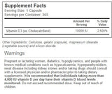 Vitacost Vitamina D3 envase de 365 cápsulas para uso diario.