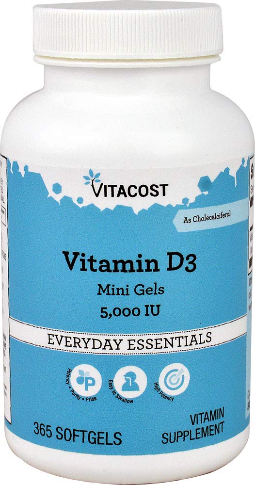 Vitacost Vitamina D3 en minigeles de 5000 UI para uso diario
