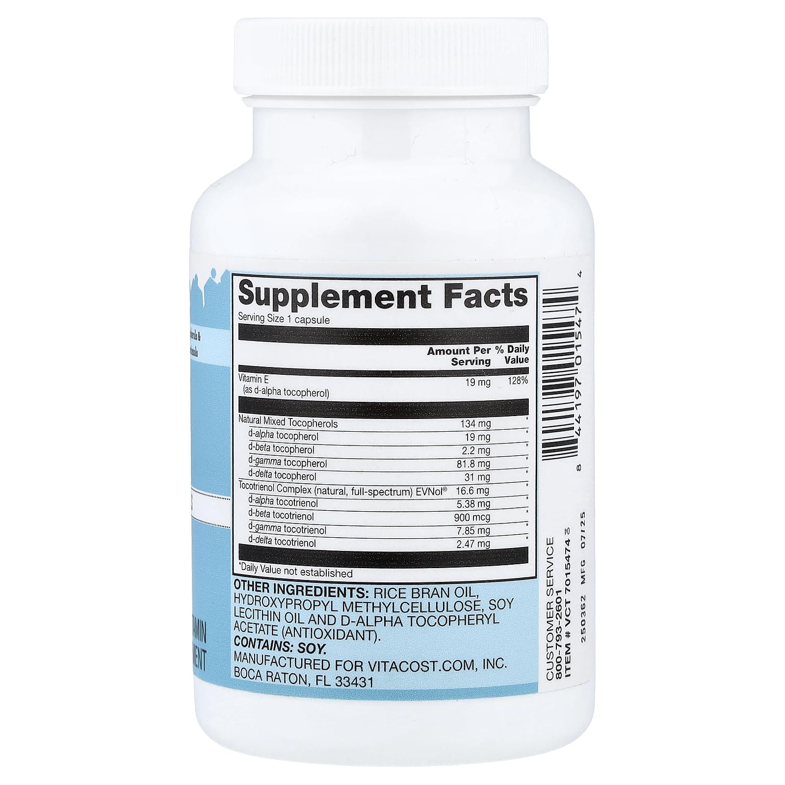 Vitacost Vitamina E y Tocotrienoles - cápsulas para soporte de salud general