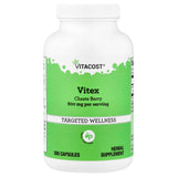 Vitacost Vitex Agnus-Castus, botella de cápsulas para uso diario y bienestar.