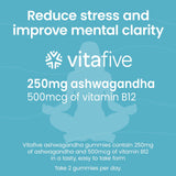 Vitafive Ashwagandha Gomitas Sabor: delicioso y bajo en azúcar para tu día a día.