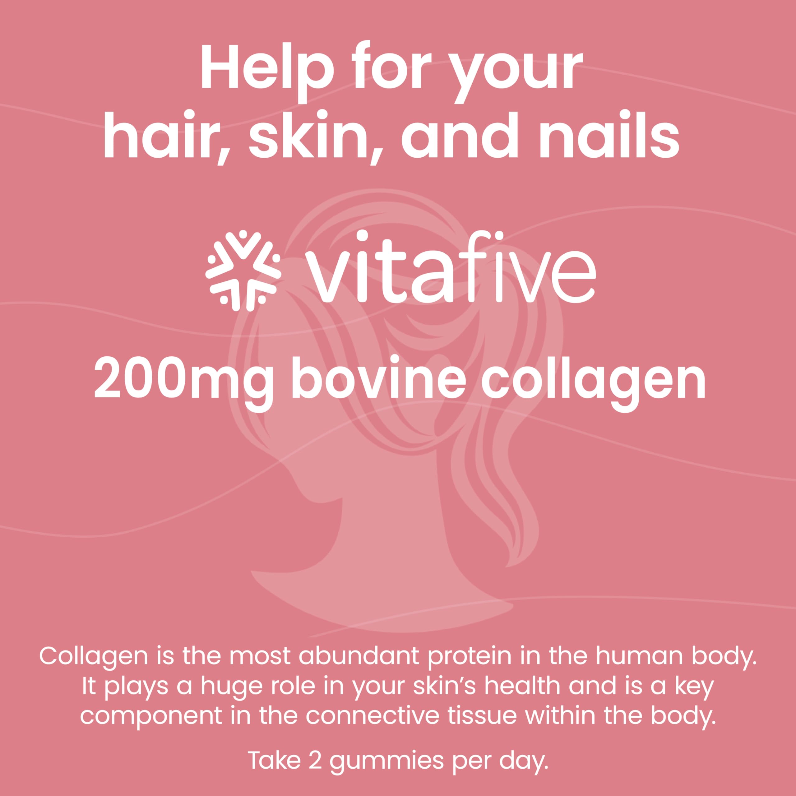 Vitafive gominolas de colágeno, sabor agradable y bajo azúcar.