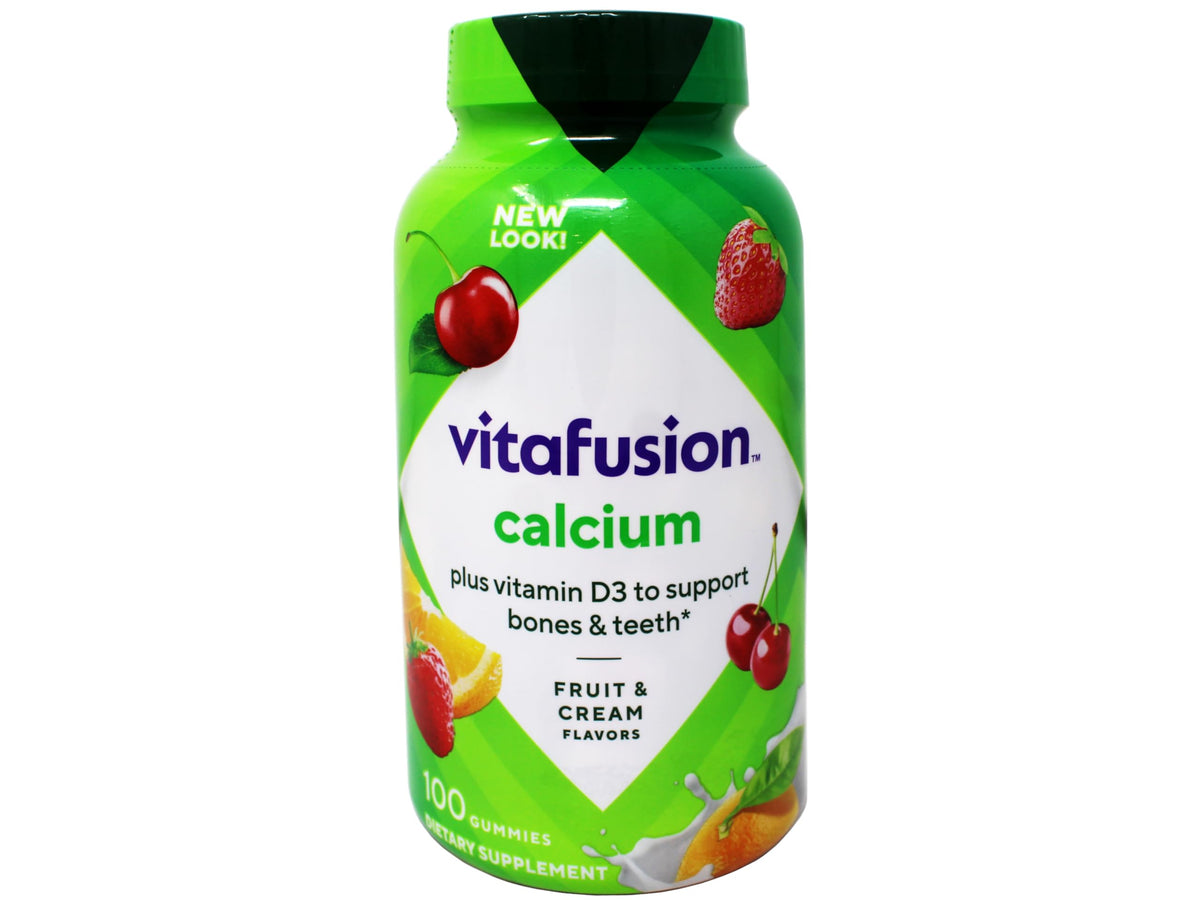 Vitafusion Calcium en bote, gomitas para adultos, dosis diarias convenientes para huesos y dientes