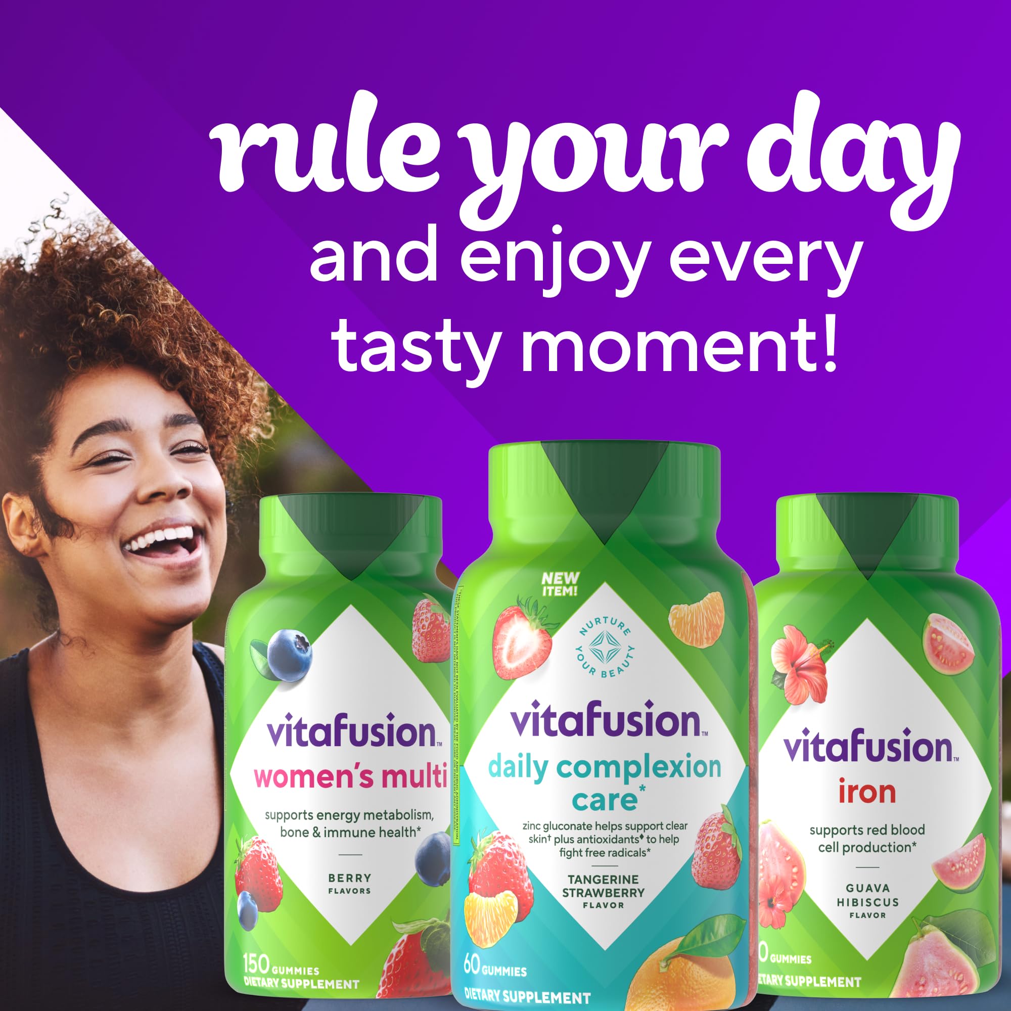 Ritual de belleza diario con Vitafusion Daily Complexion Care.