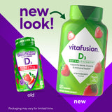 Gomitas Vitafusion D3, dos porciones, snack saludable para la vitamina diaria.