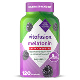 Vitafusion Melatonina: botella con gomitas para apoyar el ritmo circadiano.