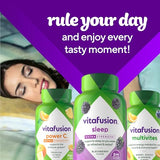 Vitafusion Melatonina: caja y frasco, presentación para uso diario.