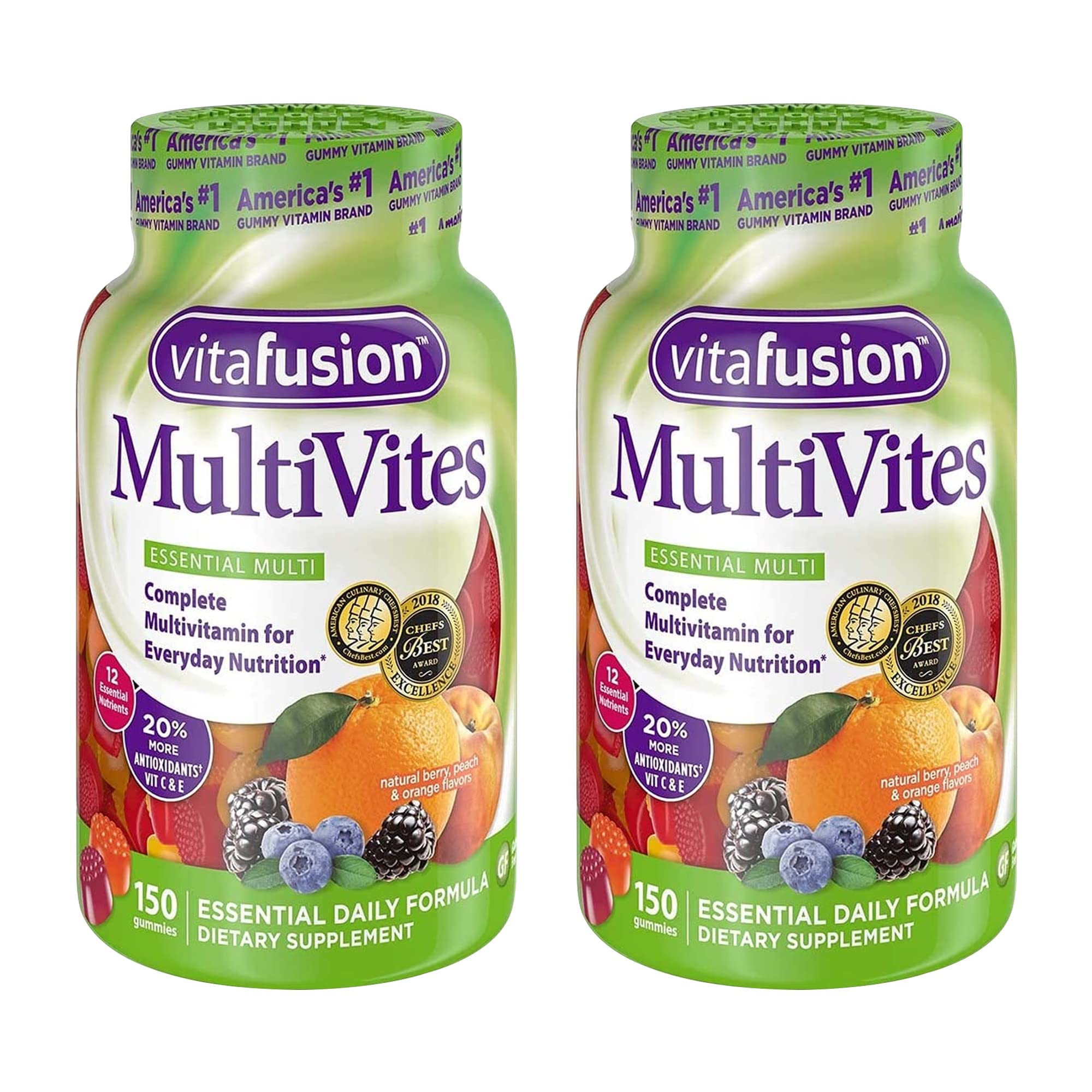 Vitafusion MultiVites gominolas para adultos sabor frutos rojos, práctica y sabrosa
