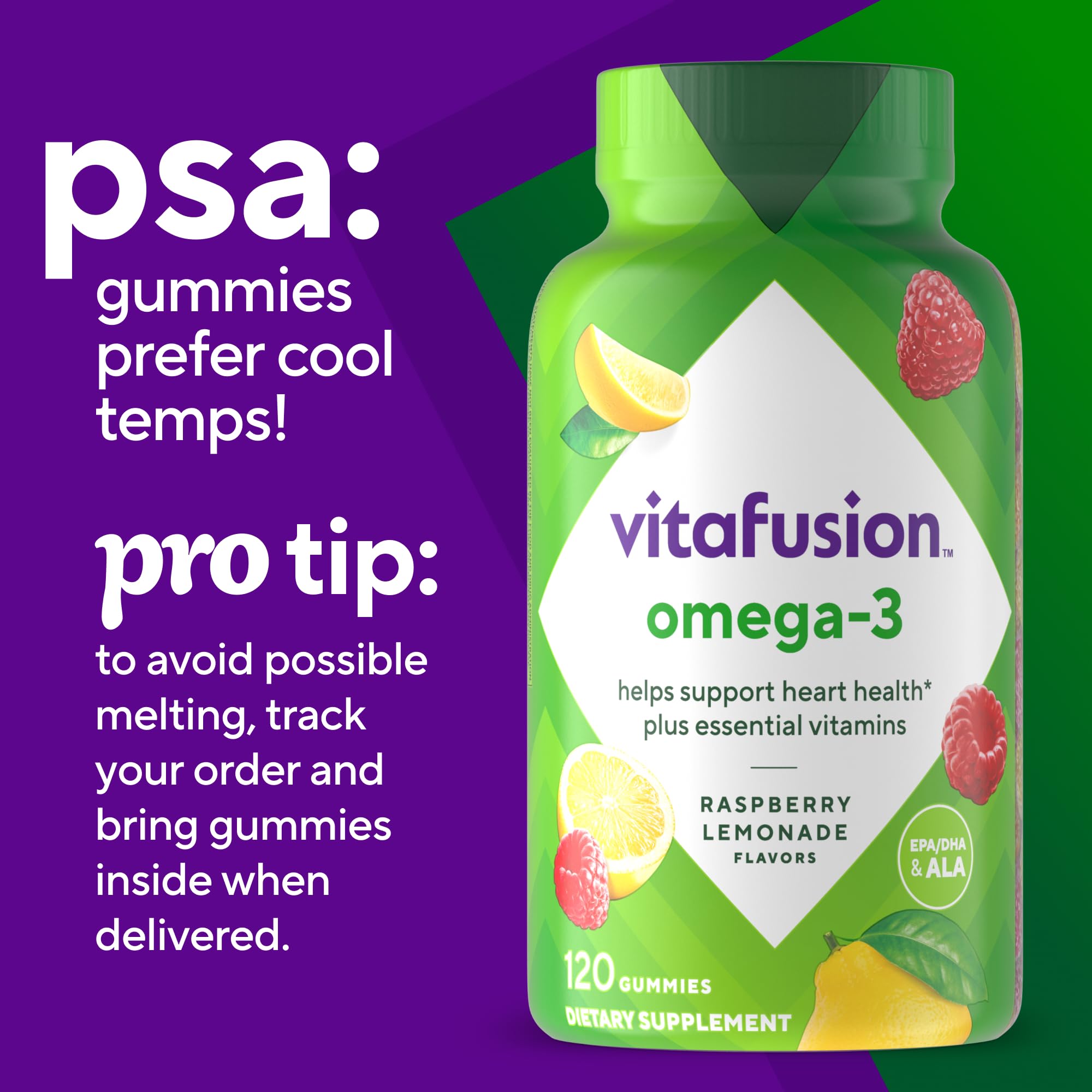 Vitafusion Omega-3 Gomitas para uso diario en estilo de vida activo