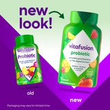 Vitafusion Gomitas Probioticas sabor frambuesa, snack sabroso para el día.