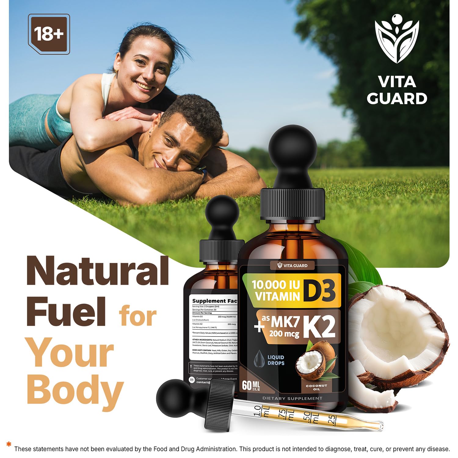 Vita Guard D3 K2 sin azúcar para dietas limpias