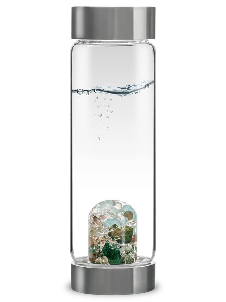 VitaJuwel ViA Forever Young: botella de cristal con gemas para hidratación consciente