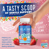 Envase con cierre de seguridad de Dippin Dots para familias.
