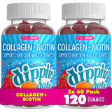 Vital+Boon Dippin' Dots frasco con sabor frambuesa para cabello, piel y uñas.