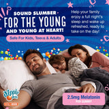 Uso nocturno para niños y adultos con melatonina Dippin Dots.