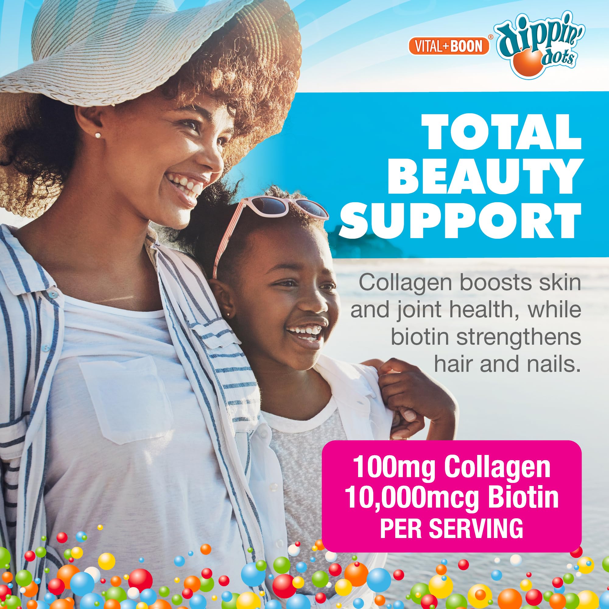 Vital+Boon Dippin' Dots sin gluten, opción vegetariana.