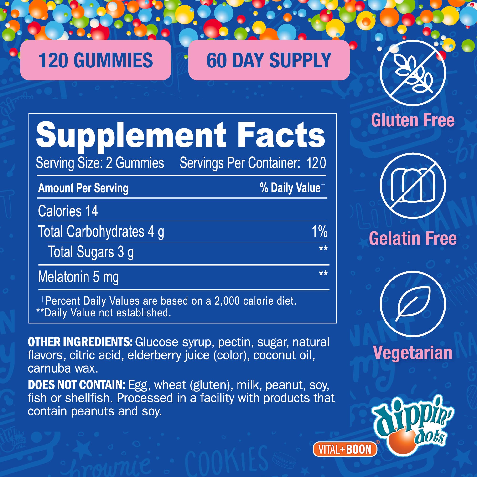 Sin gluten y vegetariano: gomitas melatonina Dippin Dots para toda la familia.