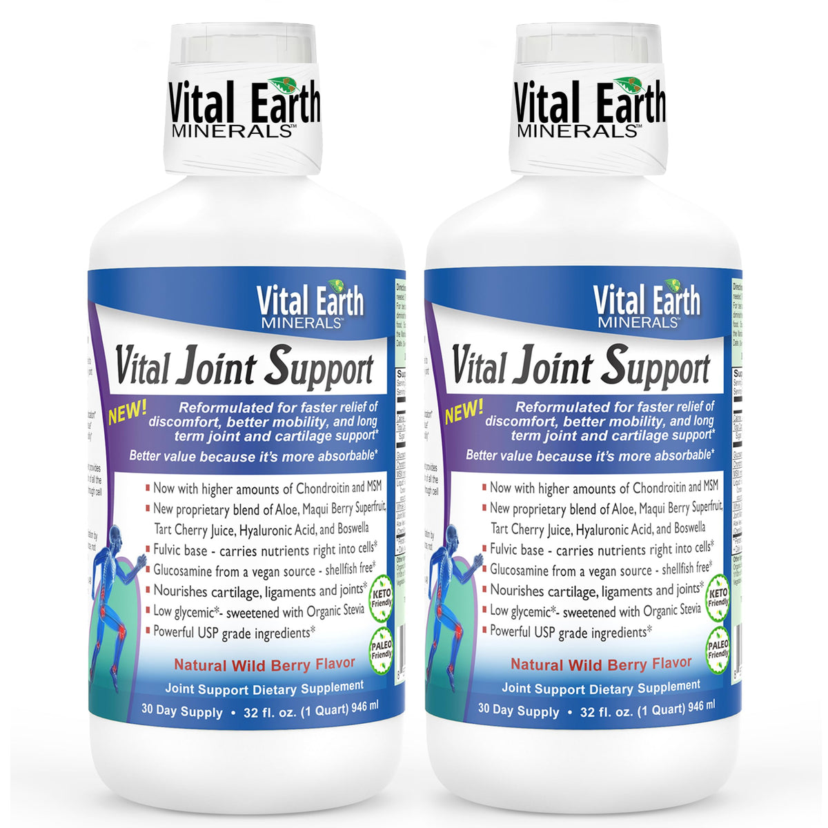 Vital Earth Articulación Líquido: glucosamina, condroitina y MSM para movilidad.