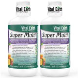 Vital Earth Minerals botella líquida multivitamínico para uso diario con absorción mejorada.