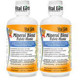 Vital Earth Minerals, botella vertiendo, energía sostenible para el día.