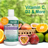 Vital Earth Minerals Super Multi – líquido claro con ácido fúlvico para mejor absorción.