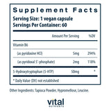 Vital Nutrients 5-HTP: cápsulas fáciles de tomar para apoyar el descanso nocturno.