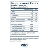 Vital Nutrients: etiqueta visible con información de pureza y lote para confianza del consumidor.