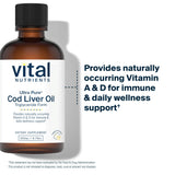 Vital Nutrients gotero incluido para dosis precisas y convenientes de aceite de hígado de bacalao.