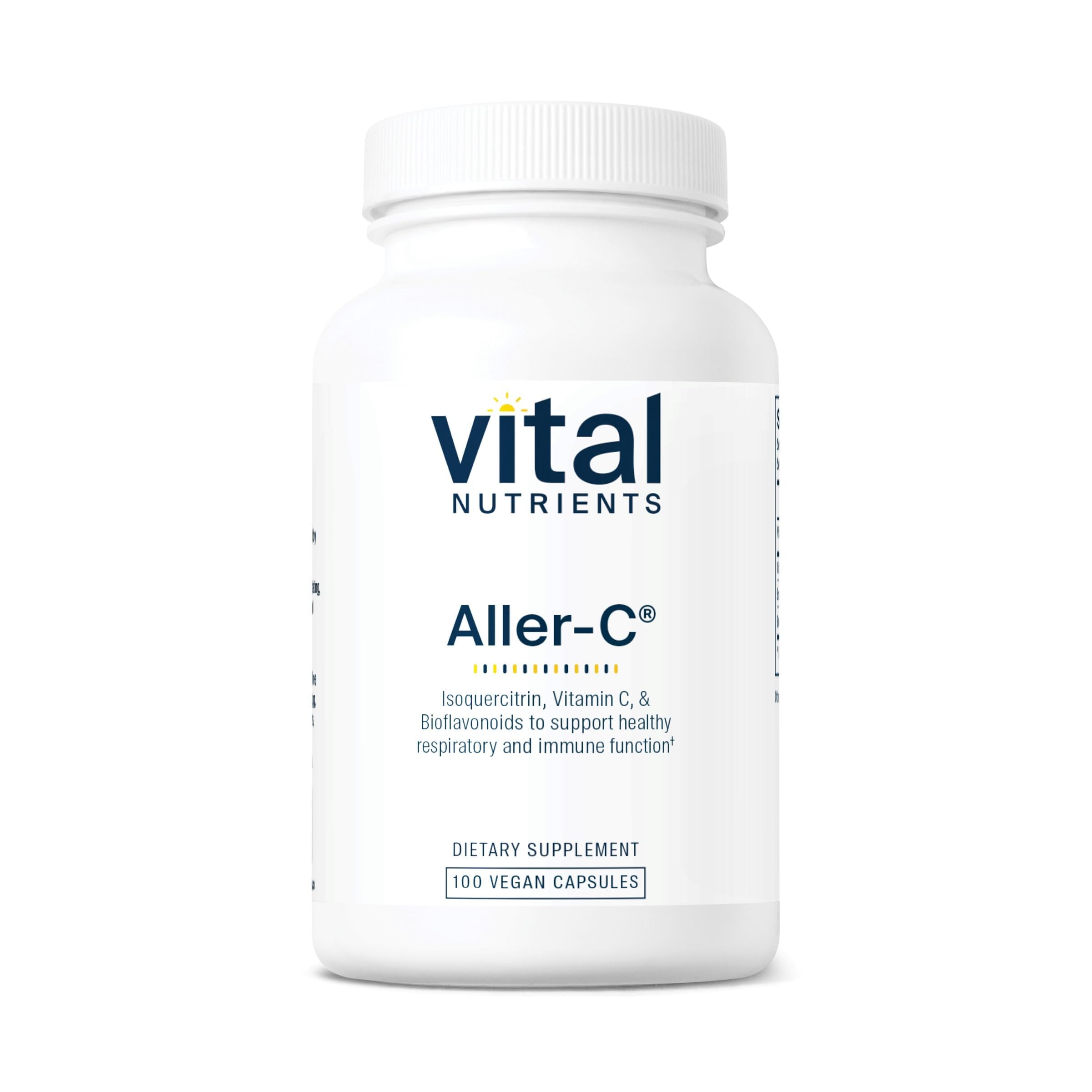 Aller-C de Vital Nutrients: botella visible para apoyo respiratorio estacional.