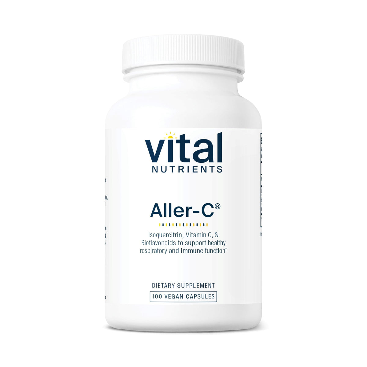 Aller-C de Vital Nutrients: botella visible para apoyo respiratorio estacional.