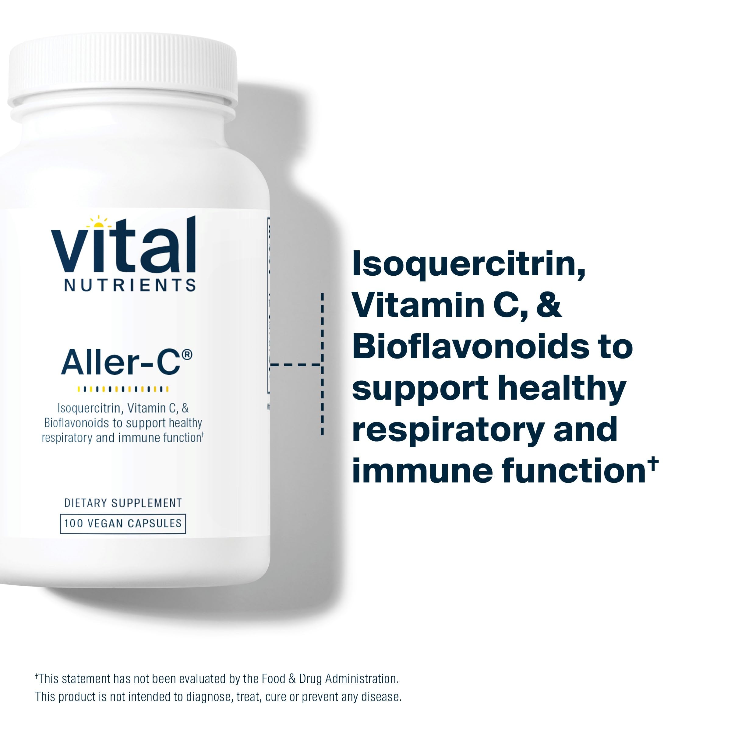 Aller-C de Vital Nutrients: fórmula vegana y libre de gluten, lácteos y soja para usuarios sensibles.