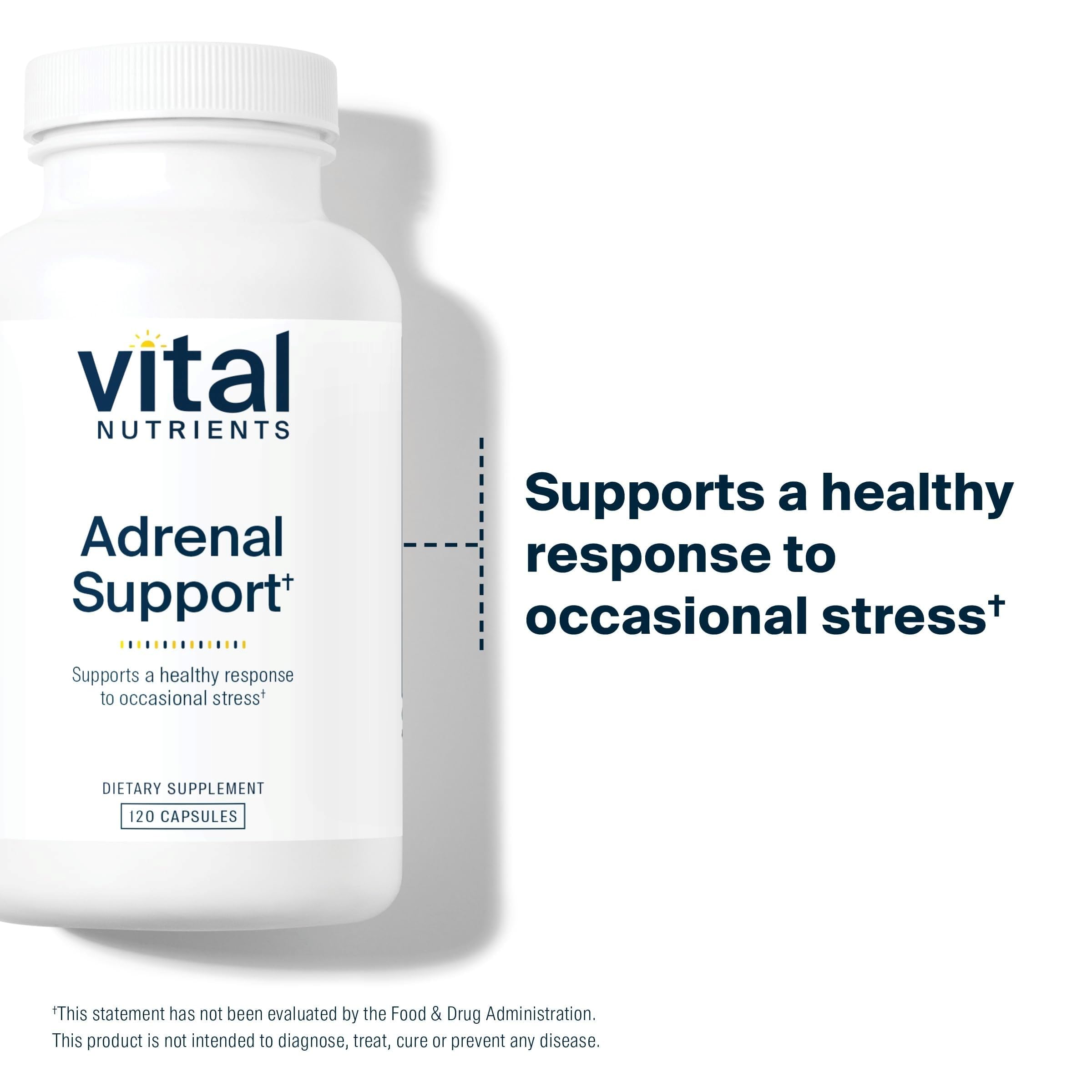Vital Nutrients Apoyo Adrenal - ingrediente ashwaganda para mayor calma.