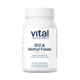 Vital Nutrients B12 y Metilfolato en envase, ideal para uso diario.