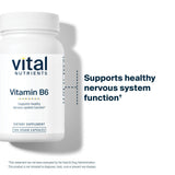 Vital Nutrients B6 vegana: empaque sostenible y práctico.
