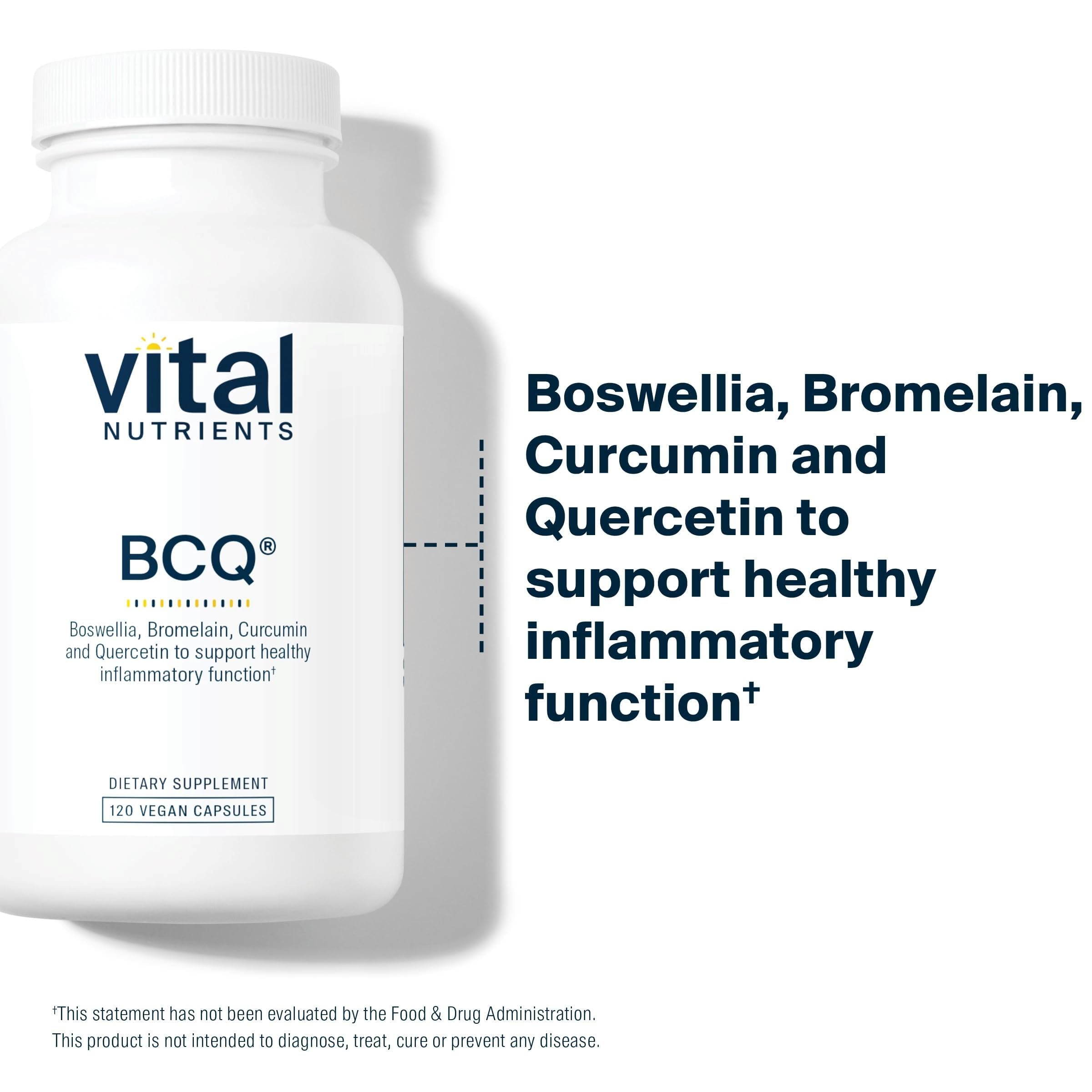 Vital Nutrients BCQ con curcumina: cápsulas antioxidantes de uso diario.