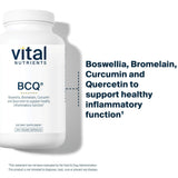 Vital Nutrients BCQ ingredientes: boswellia, bromelina y curcumina para soporte tisular.