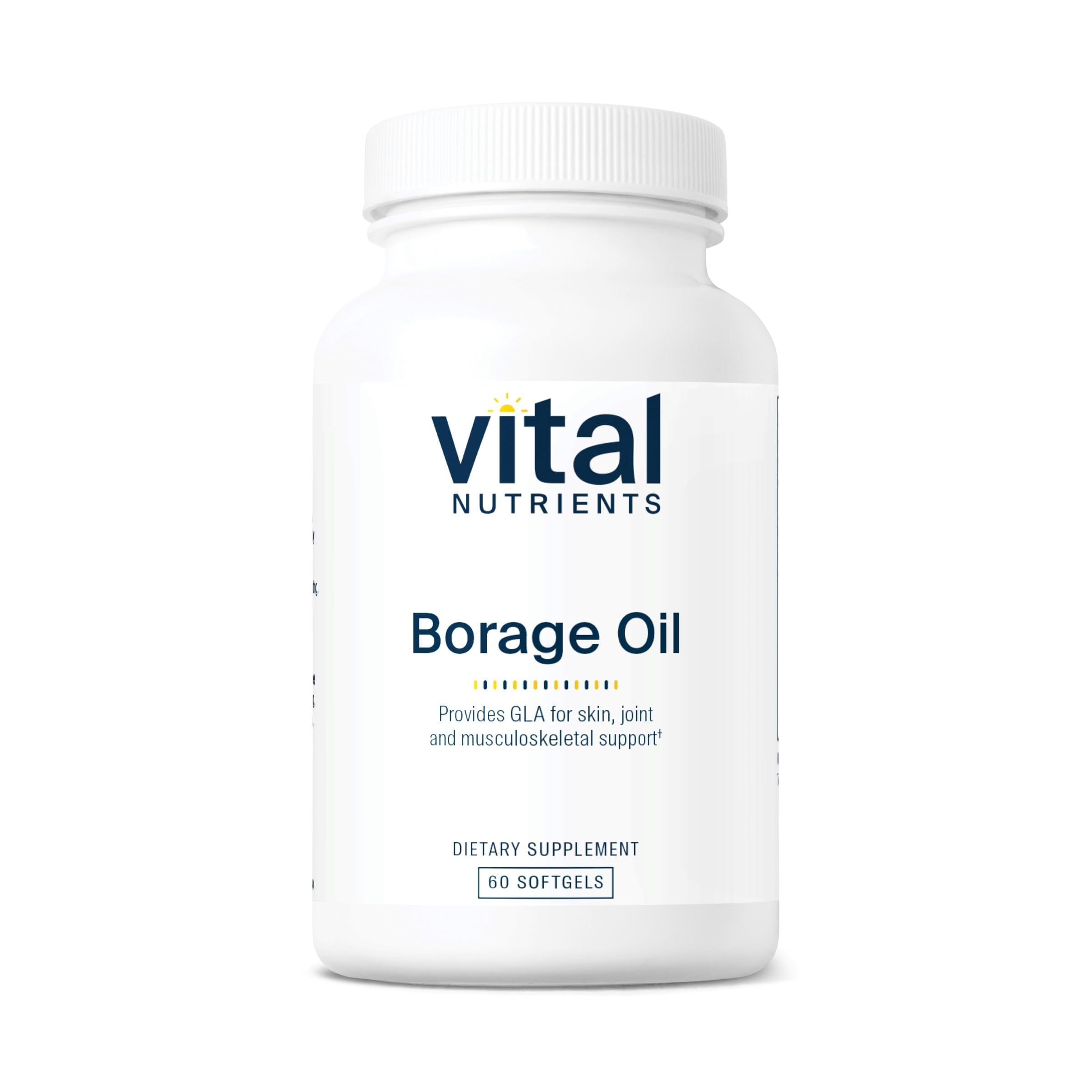 Vital Nutrients aceite de borraja 1000 mg, botella de cápsulas para la piel