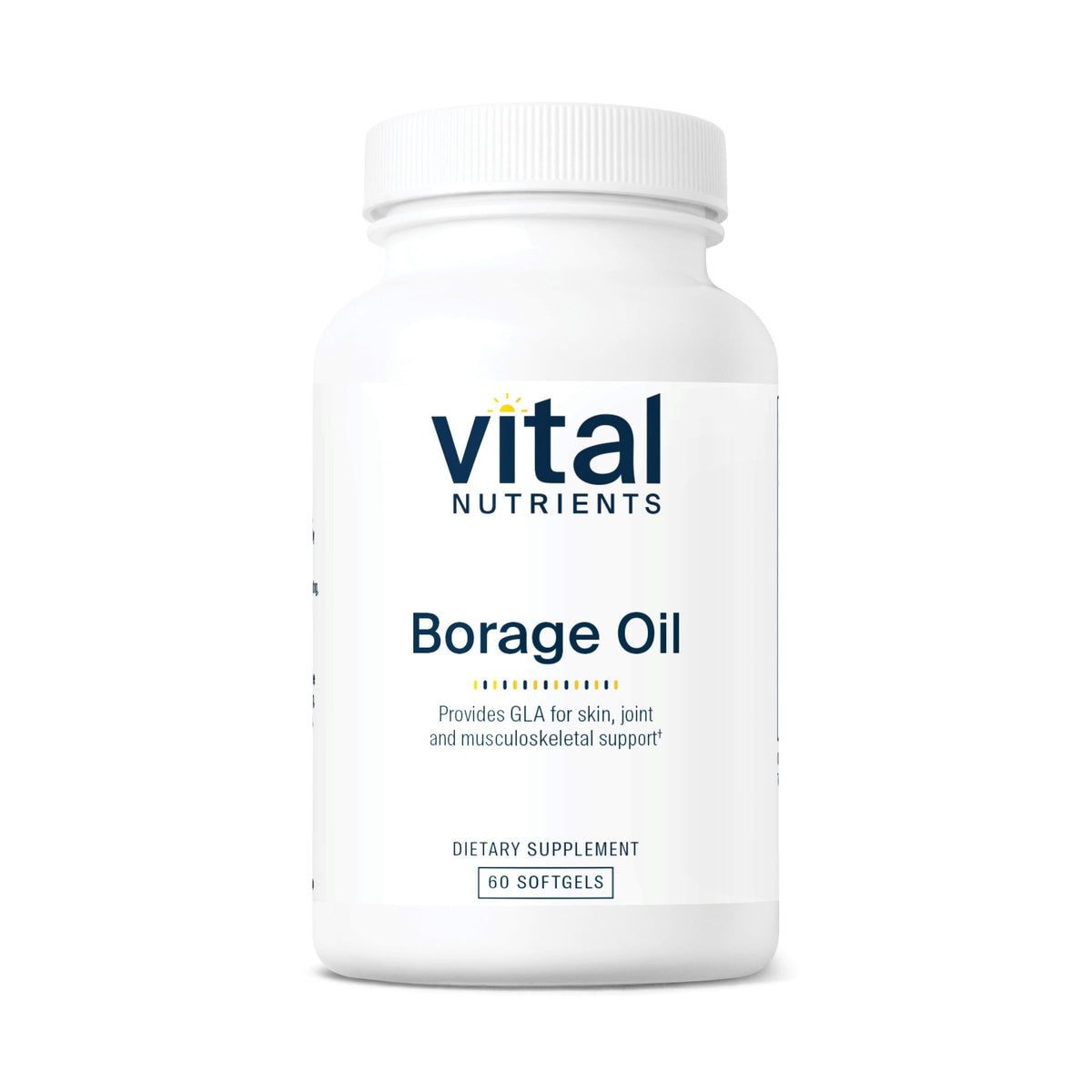 Vital Nutrients aceite de borraja 1000 mg, botella de cápsulas para la piel